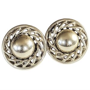 💕 Vintage Designer Coro Signed 80s Gold Framed Clip On Earrings